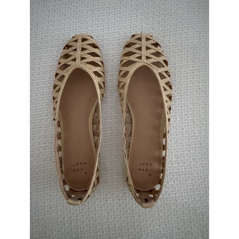 a new day Beige Woven Cutout Ballet Flats